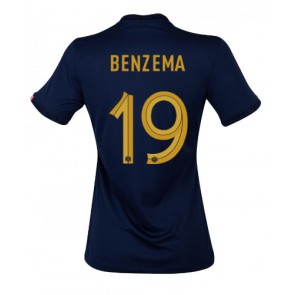 Frankrike Karim Benzema #19 kläder Kvinnor VM 2022 Hemmatröja Kortärmad